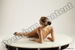 Nude Woman White Laying poses - ALL Slim long blond Multi angle poses Pinup